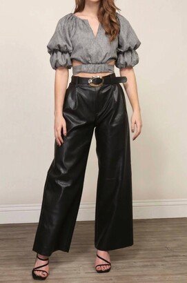 Line And Dot Mika Faux Leather Pant In Black