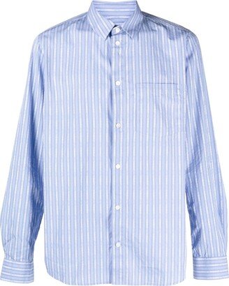 Striped-Pattern Cotton Shirt