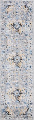 Madison MAD154 Power Loomed Area Rug - Gray/Gold - 2'3x8'