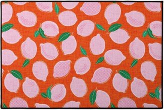 Door Mats: Lemon Pop - Blood Orange And Cotton Candy Door Mat, Pink