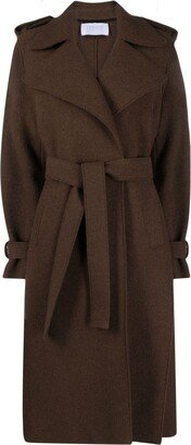 Belted-Waist Virgin Wool Trench Coat-AA