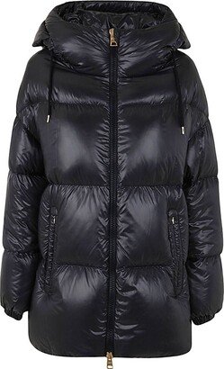 Zip-Up Hooded Down Jacket-AB