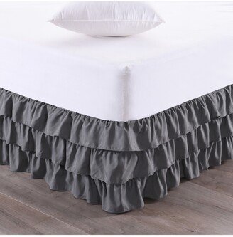 Waterfall 3-Layer Ruffled King Bedskirt