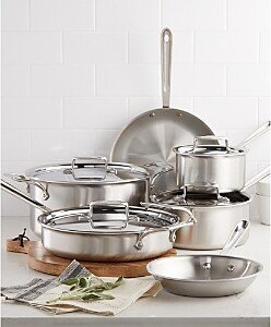 D5 Stainless Brushed 5-Ply Bonded 10-Piece Cookware Set