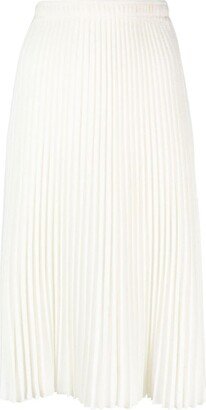 Fine-Knit Pleated Midi Skirt