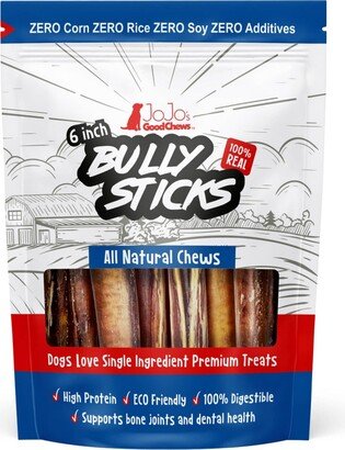 Jojo Modern Pets 6 Bully Sticks - All-Natural Dog Treats - Thick (3-Pack)