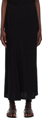 Black Diagonal Seams Maxi Skirt