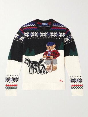 Fair Isle Intarsia Embroidered Wool-Blend Sweater