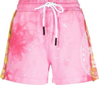 Tie-Dye Cotton Track Shorts-AA