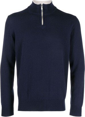 Zipped Cashmere Jumper-AA