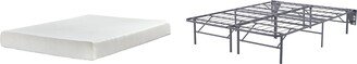 Chime 8 Inch Memory Foam Black/White 2-Piece Mattress Package