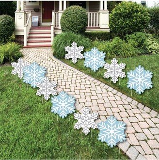 Big Dot of Happiness Winter Wonderland - Snowflake Lawn Decorations - Outdoor Snowflake Holiday Party and Winter Wedding Yard Decorations - 10 Piece