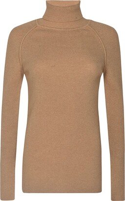 Turtleneck Ribbed Knit Sweater-AB