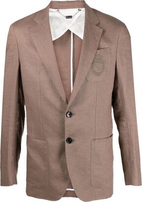 Single-Breasted Linen Blazer-AC