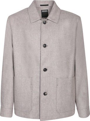 Buttoned Long-Sleeved Overshirt-AA