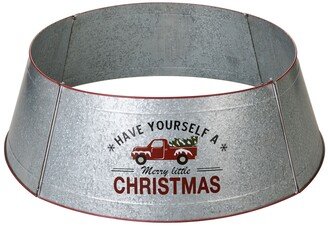 40.5 Christmas Galvanized Metal Truck Tree Collar