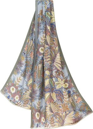 Floral-Print Cashmere Silk-Blend Scarf