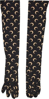 Crescent Moon Printed Long Gloves