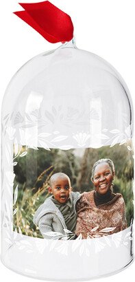 Ornaments: Flora Borders Glass Cloche Ornament, White, Cloche