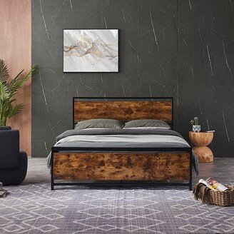 GEROJO Modern Style Black Steel Bed Frame, Sturdy System, Easy Assembly, No Box Spring Needed-AA