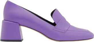Leather Heeled Penny Loafer Loafers Purple