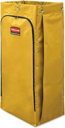 Commercial 1966881 Vinyl 34-Gallon 17.5 in. x 33 in. Cleaning Cart Bag - Yellow