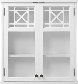 27x29 Derby Wall Mounted Bath Storage Cabinet with Glass Doors White