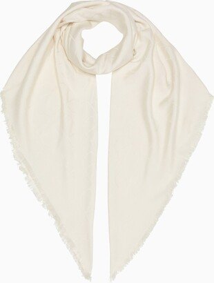 Jacquard ivory scarf