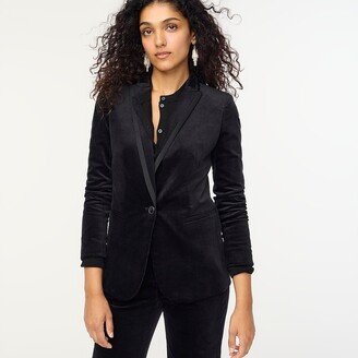 Women's Petite Velvet One-Button Blazer