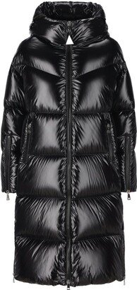 Huppelong Zip-Up Long Down Jacket