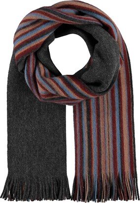 Men's Solid, Large Stripes Raschel Scarf