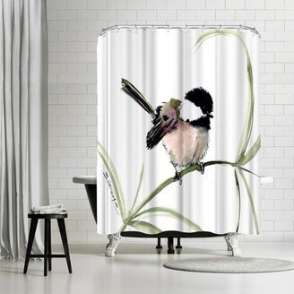 71 x 74 Shower Curtain, Little Bird Chickadee by Suren Nersisyan