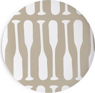 Salad Plates: Nautical Boat Oars/Paddles - Neutral Beige Salad Plate, Beige