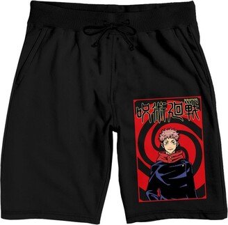 Jujutsu Kaisen Yuji Itadori Character Men's Black Sleep Pajama Shorts-XL