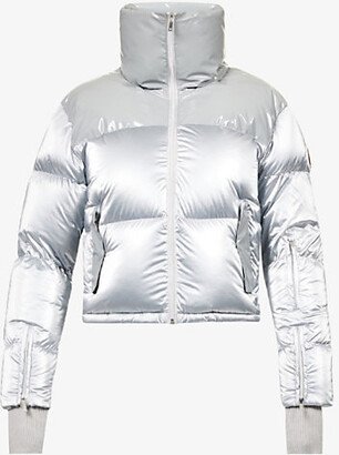 MY Sunday Ski Y Sunday Ski Womens oonlight Grey use Cropped Shell Puffer Jacket