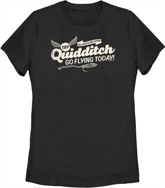 Women' Quidditch Go Flying Today T-Shirt - Black - 2X Large