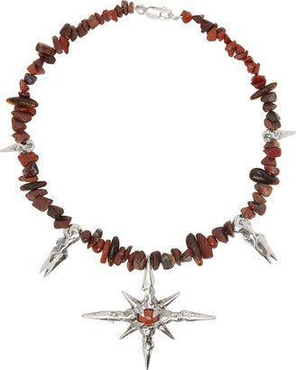 Brown & Silver Mystical Spike Necklace