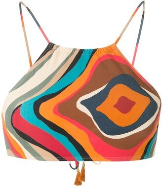 Ilana printed bikini top