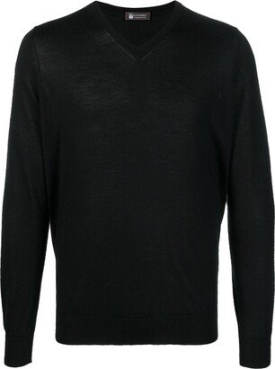 V-neck fine-knit jumper-AJ