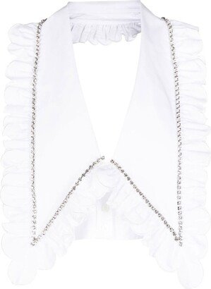 Crystal-Embellished Cropped Top-AC