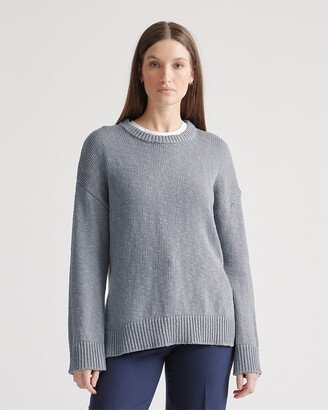 Cotton Linen OverSized Crew Sweater