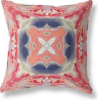 Amrita Sen Designs Pastel Floral Squares Indoor Outdoor Pillow Zip