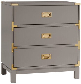 Herley 3-Drawer Gold Accent End Table Nightstand