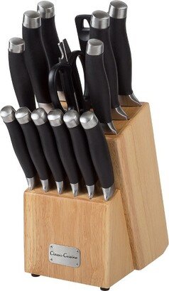 Professional 15-Piece Knife Set with Block - Stainless-Steel Cutlery with Chef, Bread, Santoku, Filet, Paring, and Steak Knives