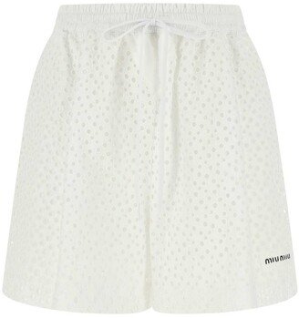 Broderie-Anglais Drawstring Track Shorts