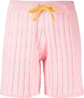 Drawstring Cotton Knitted Shorts