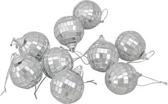 Northlight 9 Count Splendor Mirrored Glass Disco Ball Christmas Ornaments 40mm Set, 1.5