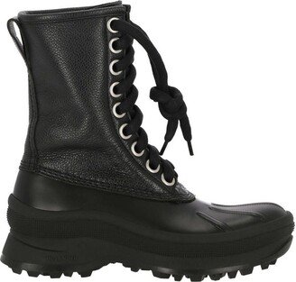 Round Toe Lace-Up Combat Boots-AB