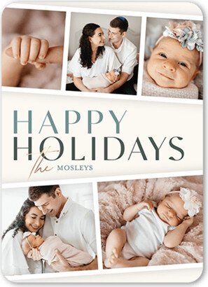 Holiday Cards: Filmstrip Family Fun Holiday Card, Grey, 5X7, Holiday, Matte, Signature Smooth Cardstock, Rounded