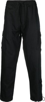 Tapered Drawstring Cargo Trousers-AA